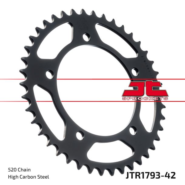 Pignon JT Sprockets 520 42T, diamètre intérieur 120 mm, cercle de boulons 140 mm pour Suzuki GSX-R 600 - 1000 ccm Année 2000 - 2017