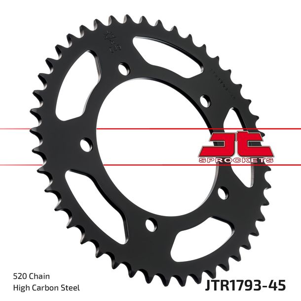 JT Sprockets 520 45Z sprocket inner diameter 120mm bolt circle 140mm for Suzuki GSX-R 600 - 1000 ccm Year 2000 - 2017