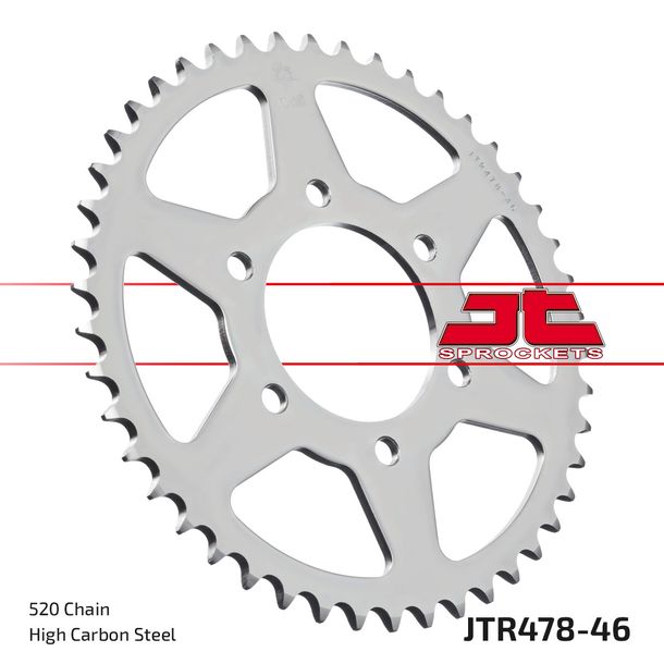 Kettenrad JT Sprockets 428 46Z für Yamaha YZF-R6, Kawasaki ZX-6R 250 - 1000 ccm Bj. 1984 - 2022