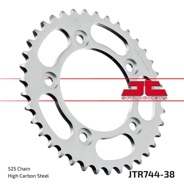 Pignon JT Sprockets 525 38Z, diamètre intérieur 100 mm, cercle de boulons 124 mm pour Ducati S R 749 / 999 ccm Année 2003 - 2007