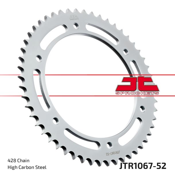 Kettenrad JT Sprockets 428 52Z Innendurchmesser 142mm Lochkreis 164mm für Hyosung GT R Pro Comet Naked 125 ccm Bj. 2003 - 2017