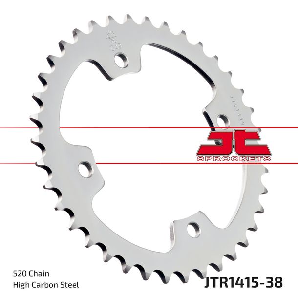 JT Sprockets 520 38Z sprocket inner diameter 110mm bolt circle 130mm for Dinli Special S, Kawasaki KFX R 450 / 460 ccm