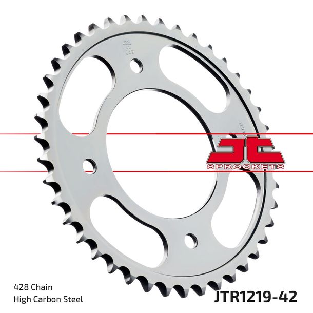 Pignon JT Sprockets 428 42Z, diamètre intérieur 80 mm, cercle de boulons 110 mm pour Honda CBF 125 ccm Année 2009 - 2016