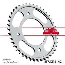 Roda dentada de corrente JT Sprockets 428 42 dentes Diâmetro interno 80mm Círculo de furos 110mm para Honda CBF 125 ccm Ano de fabricação 2009 - 2016