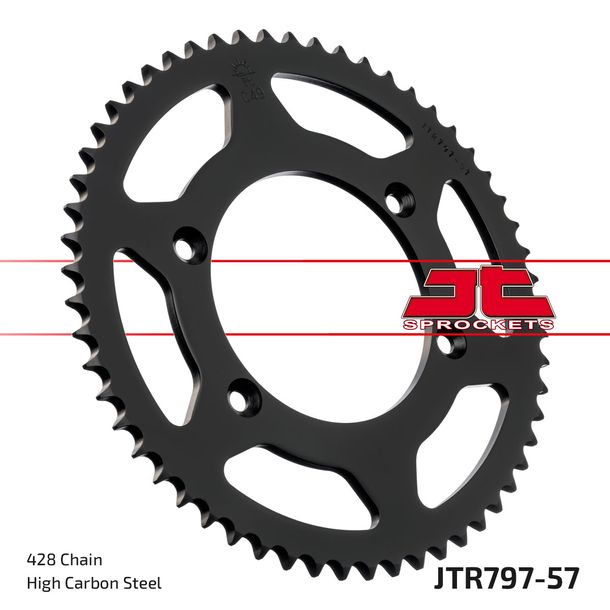 Piñón JT Sprockets 428 57Z, diámetro interior 108 mm, círculo de perno 128 mm para Suzuki DR-Z L L2 125 ccm Año 2007 - 2021