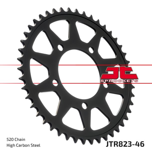 Pignon JT Sprockets 520 46Z, diamètre intérieur 87 mm, cercle de boulons 110 mm pour Suzuki SFV Gladius SV S SF GS 250 - 650 ccm Année 1989 - 2022