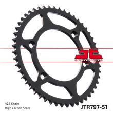 JT Sprockets 428 51Z tandwiel binnendiameter 108 mm boutcirkel 128 mm voor Suzuki DR-Z L L2 125 cc bouwjaar 2007 - 2021