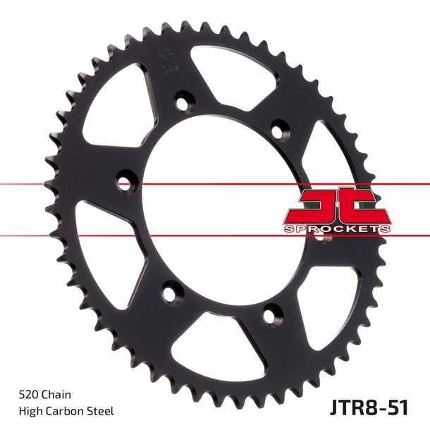 Pignon JT Sprockets 520 51Z, diamètre intérieur 130 mm, cercle de boulons 152 mm pour BMW G X 450 ccm Année 2008 - 2011