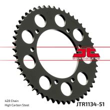 Coroa JT Sprockets 428 51Z diâmetro interno 105mm círculo de furação 125mm para HM CRE Derapage RR, Rieju Marathon AC Cross Supermoto Derbi Senda R 4V DRD