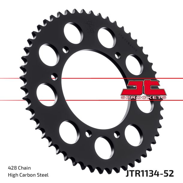 Pignon JT Sprockets 428 52Z, diamètre intérieur 105 mm, cercle de boulons 125 mm pour HM CRE Derapage RR, Rieju Marathon AC Cross Supermoto Derbi Senda