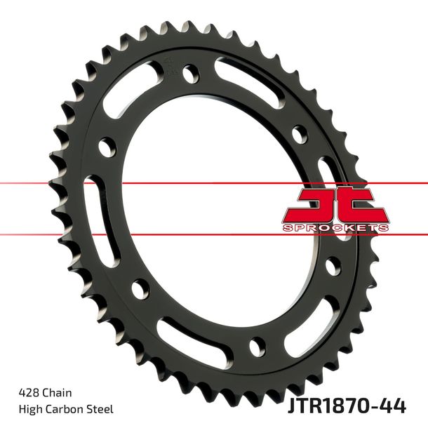 Pignon JT Sprockets 428 44Z, diamètre intérieur 110 mm, cercle de boulons 130 mm pour Yamaha TZR YBR 125 / 250 ccm Année 1997 - 2013