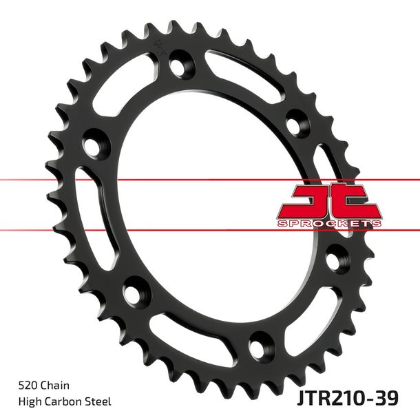 Pignon JT Sprockets 520 39T, diamètre intérieur 125 mm, cercle de boulons 153 mm pour Honda CR R CRF L Rally, HM CRE F XR RX 125 - 650 ccm Année 1983 - 2021