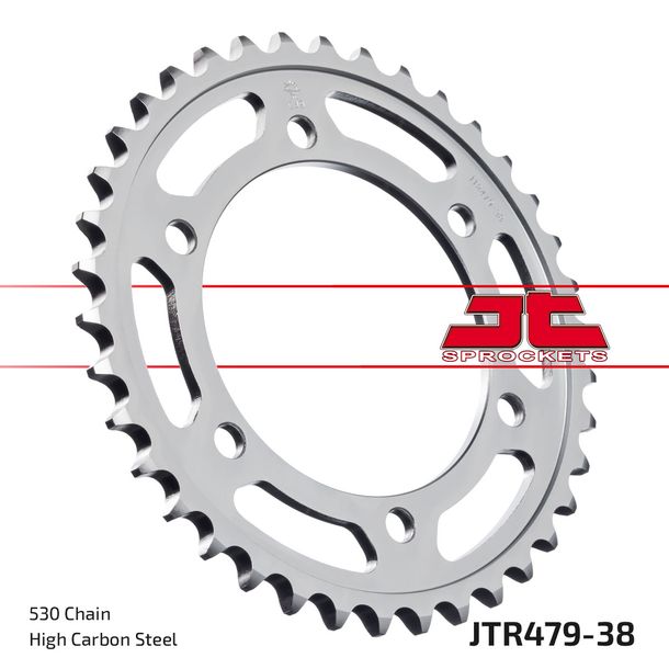 Pignon JT Sprockets 530 38Z, diamètre intérieur 110 mm, cercle de boulons 130 mm pour Yamaha YZF-R6 FZ1 Fazer N NA S SA, Suzuki GSX-R 600 - 1670 ccm Année 1985 - 2017