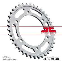 Coroa JT Sprockets 530 38Dentes Diâmetro Interno 110mm Furação 130mm para Yamaha YZF-R6 FZ1 Fazer N NA S SA, Suzuki GSX-R 600 - 1670 ccm Ano 1985 - 2017