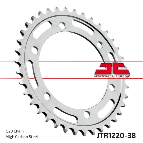 Piñón JT Sprockets 520 38Z, diámetro interior 120 mm, círculo de perno 138 mm para Honda CBR R 250 / 300 ccm Año 2011 - 2017