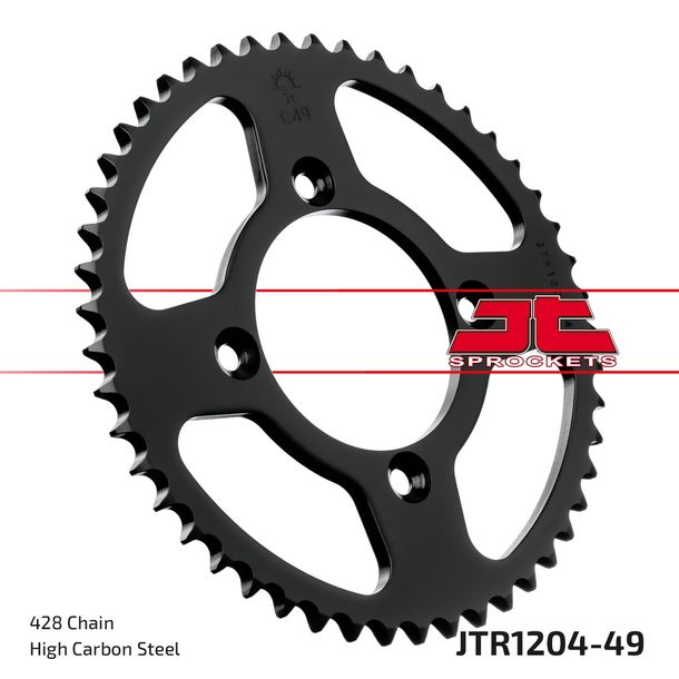 JT Sprockets 428 49Z sprocket inner diameter 80mm bolt circle 100mm for Honda CRF FB, AJP PR3 Supermoto Pro 100 - 240 ccm Year 2004 - 2022