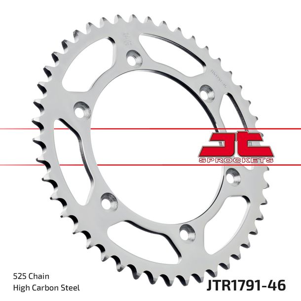 Pignon JT Sprockets 525 46Z, diamètre intérieur 136 mm, cercle de boulons 156 mm pour Suzuki XF Freewind DR SE SEU 650 ccm Année 1996 - 2002
