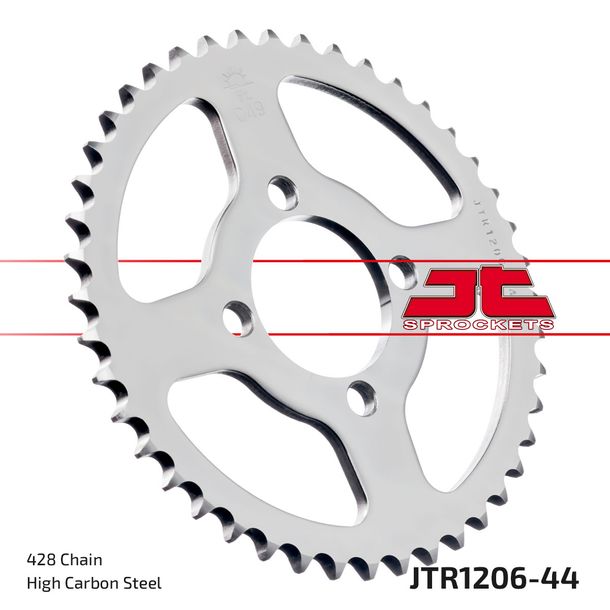 Pignon JT Sprockets 428 44Z, diamètre intérieur 54 mm, cercle de boulons 70 mm pour Honda CBR R 125 ccm Année 2004 - 2010
