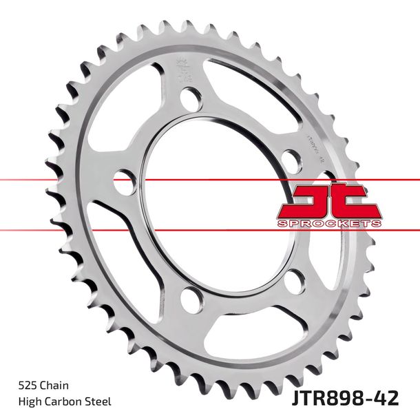 Pignon JT Sprockets 525 42T, diamètre intérieur 101 mm, cercle de boulons 124 mm pour KTM Super Duke R Supermoto T LC8 Enduro 950 / 990 ccm Année 2005 - 2013