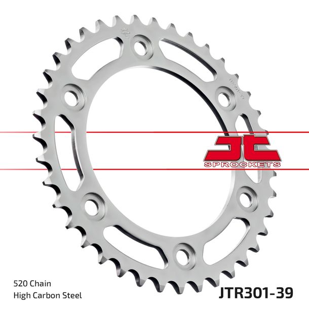 Pignon JT Sprockets 520 39T, diamètre intérieur 125 mm, cercle de boulons 153 mm pour Honda XR R L CRF Rally 250 - 650 ccm Année 1990 - 2021
