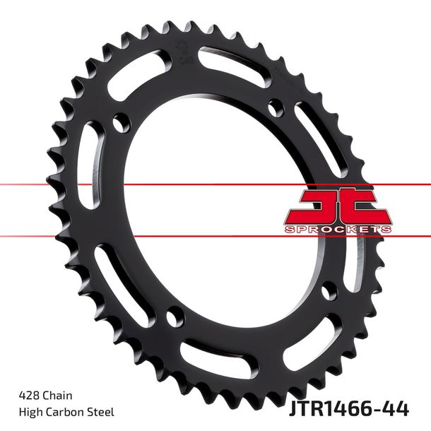 Pignon JT Sprockets 428 44Z, diamètre intérieur 110 mm, cercle de boulons 126 mm pour Kawasaki KLX D-Tracker KX 65 / 125 ccm Année 2000 - 2017