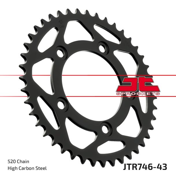 Kettenrad JT Sprockets 520 43Z Innendurchmesser 100mm Lochkreis 124mm für Ducati Scrambler Monster Dark Sport Special Panigale 400 - 1100 ccm Bj. 2014 - 2022