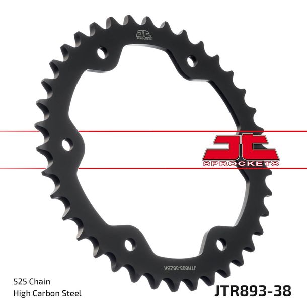 Pignon JT Sprockets arz 38Z, diamètre intérieur 153 mm, cercle de boulons 155 mm pour KTM Super Duke R 1290 ccm Année 2014 - 2022