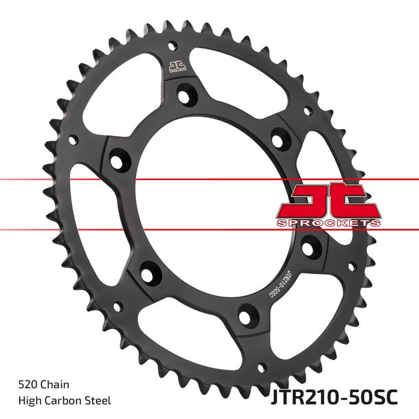 Piñón JT Sprockets 520 50Z, diámetro interior 125 mm, círculo de perno 153 mm para Honda CR R CRF L Rally, HM CRE F XR RX 125 - 650 ccm Año 1983 - 2022
