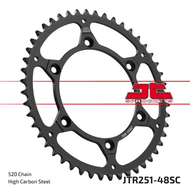 Kettenrad JT Sprockets 520 48Z Innendurchmesser 130mm Lochkreis 150mm für Yamaha YZ F WR 426 125 - 450 ccm Bj. 1999 - 2022