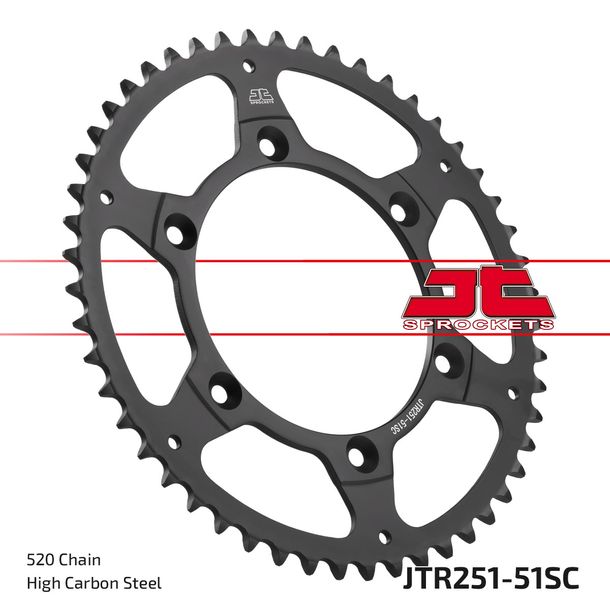 Kettenrad JT Sprockets 520 51Z Innendurchmesser 130mm Lochkreis 150mm für Yamaha YZ F WR 426 125 - 450 ccm Bj. 1999 - 2022