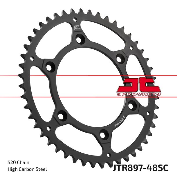 JT Sprockets 520 48Z tandwiel binnendiameter 125 mm boutcirkel 150 mm voor KTM LC4 Adventure R SMC ABS 125 - 901 ccm