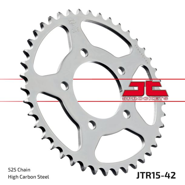 Piñón JT Sprockets 525 42Z, diámetro interior 76 mm, círculo de perno 100 mm para Benelli Leoncino Trial TRK X S BN R TRE K Amazonas TNT Café Racer Año 2002 - 2022