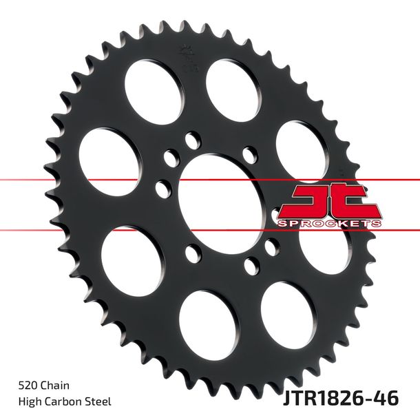 Piñón JT Sprockets 520 46Z, diámetro interior 64 mm, círculo de perno 84 mm para Suzuki LT-Z Quadsport, Arctic Cat DVX Kawasaki KFX Sport RV Van LT