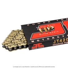 Catena JT Sprockets 420 HP/chiusura a clip 134 oro/nero