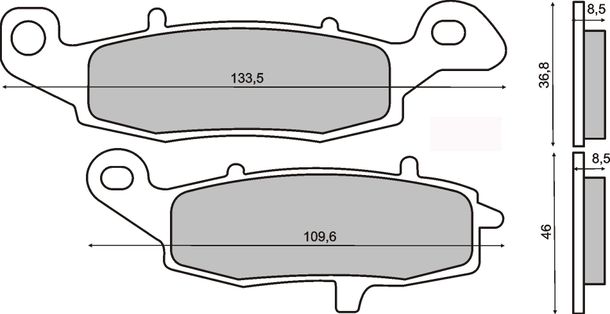 brake pads sintered front for Kawasaki KLR 650cc