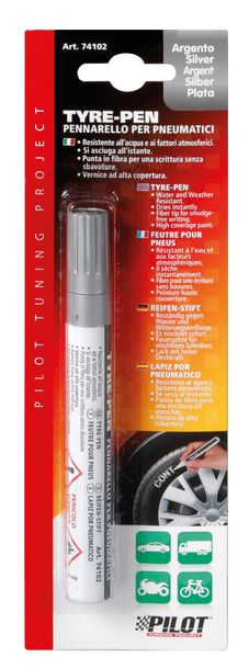 Stylo pour pneus Tyre-Pen / Stylo pour pneus blanc ou argenté
