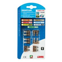 Smart LED, Set of 6 Blade Fuses with LED Indicator Light, 12/32V
