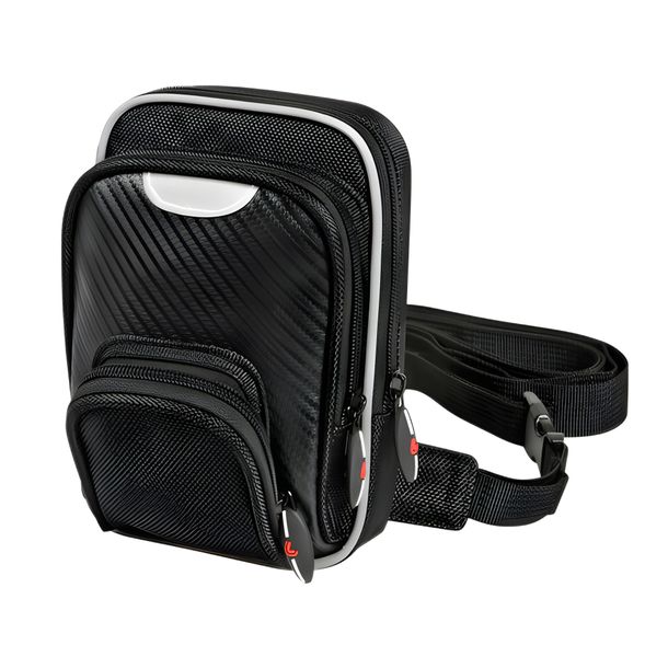 Lampa T-Maxter, Bolsa para Pierna de Motocicleta Leg-Pack negra de poliéster con Cubierta Impermeable