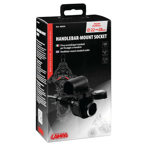 Prise standard Lampa pour fixation sur guidon 12V 12A max