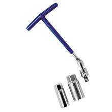 Zündkerzenschlüssel mit Gelenk und doppeltem Einsatz - 16+21 mm