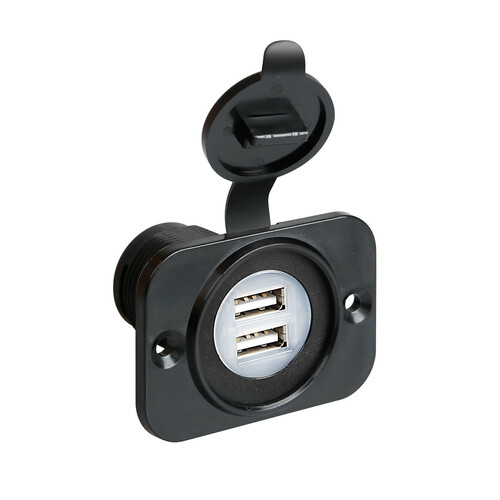Ext-8, doppelter USB-Anschluss, Einbaumontage, 12/24V