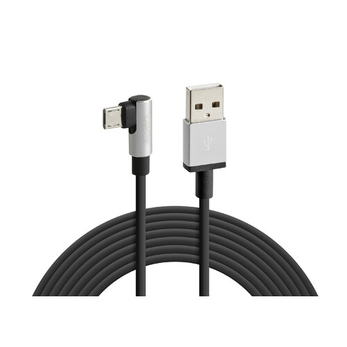 Cable 90° Usb > Micro Usb - 200 cm - Black
