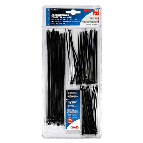 Set 75 pcs assorted nylon cables ties