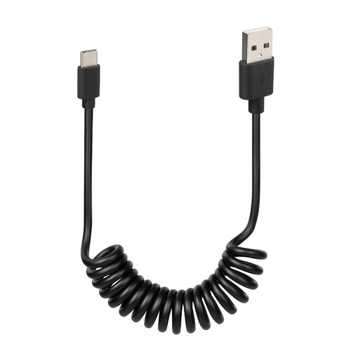 Spring cable Usb > Usb Type-C - 100 cm - Black