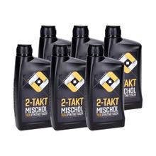 Tweetaktmotorolie met een octaangehalte van 101 octaan, gedeeltelijk synthetisch, 6x 1 liter