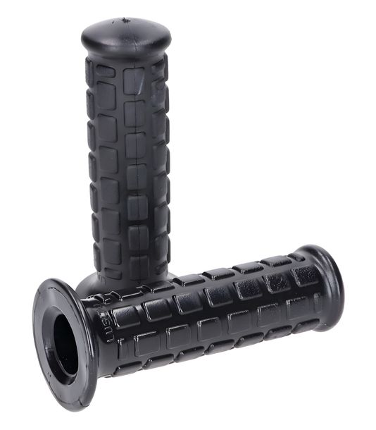 Handle grip set short block pattern black for automatic moped (22, 24mm)