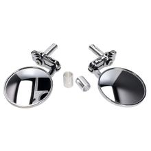 Conjunto de espelhos de extremidade do guidão CNC cromado redondo