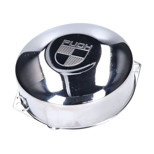 Alternator cover / ignition cover chrome plated with " Puch logo " for Puch Maxi
