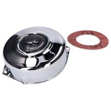 Alternator cover / ignition cover chrome plated, black " Puch logo " for Puch Maxi X30