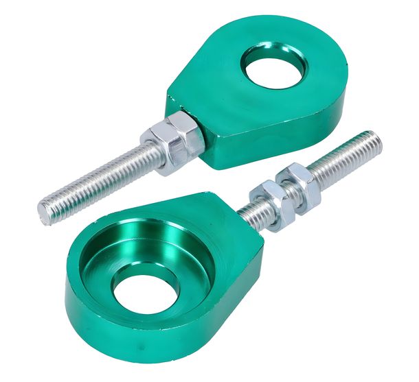 Radspanner / Kettenspanner Satz Aluminium grün eloxiert 12mm